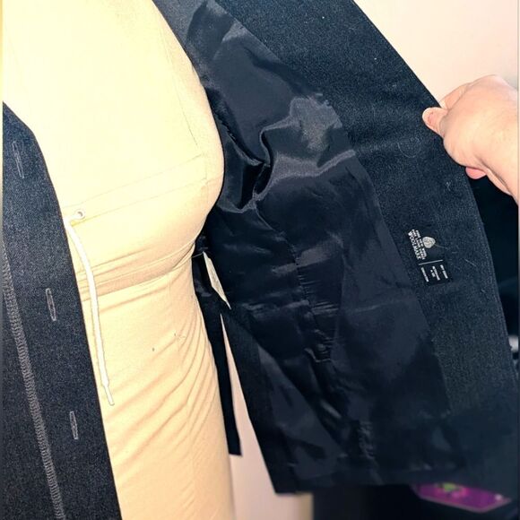 $5 Item! Bianca Nygard Petites 12P Pure New Wool Black Contrast Stitch Jacket - Picture 10 of 13